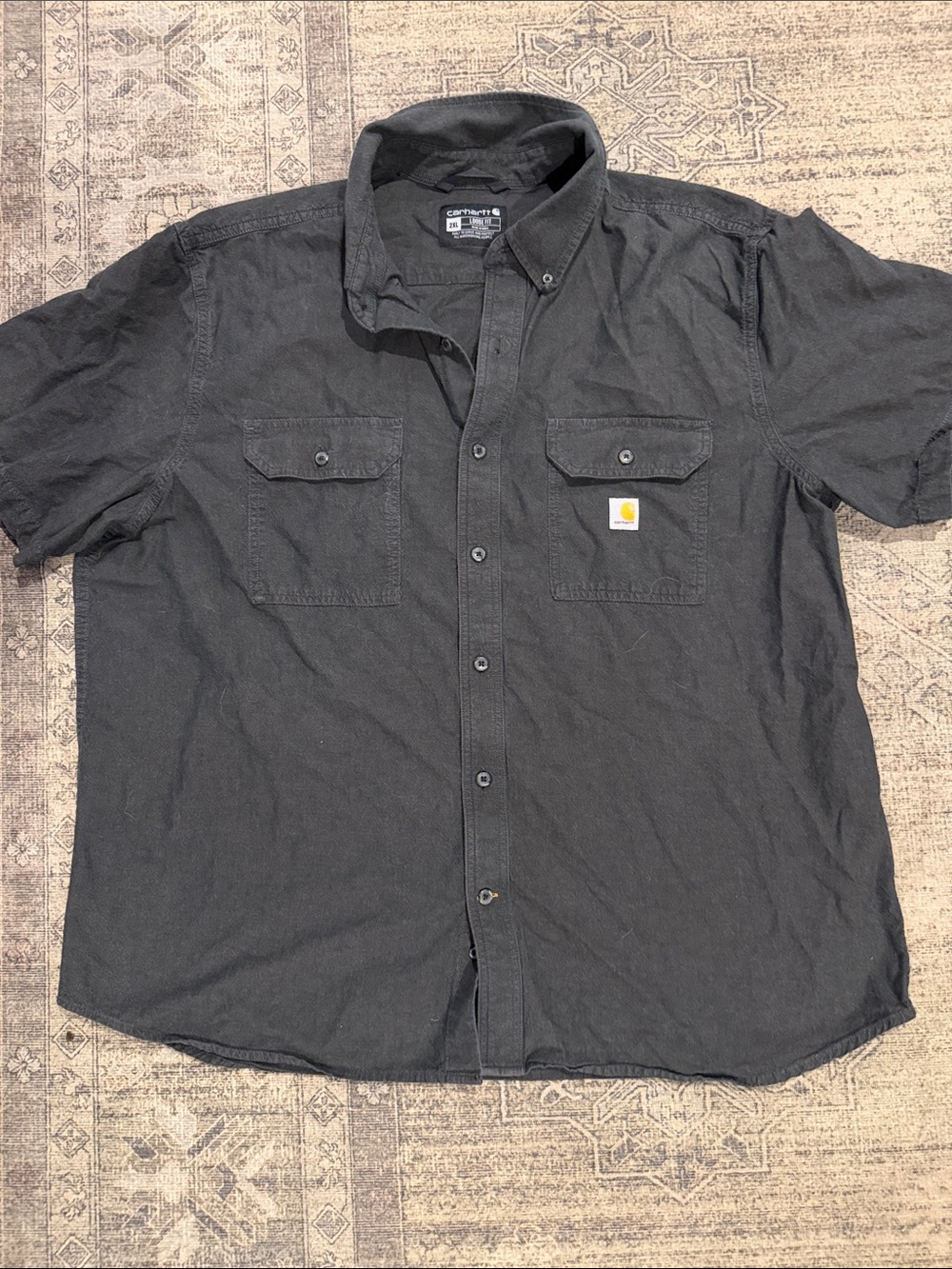 Carhartt Men's Short-Sleeve Button-Down Shirt — Black